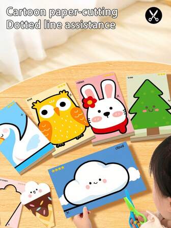 Creative Paper Cutting Card Set - Art Project And Fine Motor Skills Practice Templates