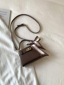 Mini Fashionable Versatile Solid Color Casual Handbag For Women - Coffee - View 9
