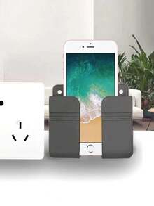 1 قطعة حامل هاتف مثبت على الحائط بدون ثقب، صندوق تخزين متعدد الوظائف لجهاز التحكم عن بعد، حامل شحن هاتف مثبت على الحائط، رف شحن وتخزين بجانب السرير، ديكور منزلي، مناسب لتخزين الهاتف في غرفة النوم، تخزين جهاز التحكم عن بعد، تخزين في الحمام - متعدد الألوان - مشاهدة 9