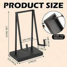 1pc Iron Art Display Rack, Multipurpose Storage Shelf For Photo Frames/Plate Decor, Minimalist Black Desktop Display Stand - Multicolor - View 9