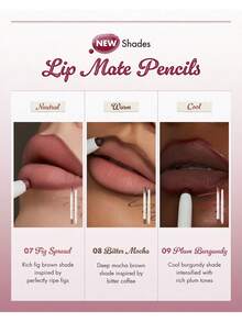 Rom&nd Romand LIP MATE PENCIL 08 BITTER MOCHA, Feather-Like Smooth Edge, Lightweight Breathable Technology, Lip Contour Blending, Warm Nude Almond, Cool Gray Rose, Caramel Chestnut, Portable Lip Shaping Set, Creates Effortless Lip Makeup, Korean Cosmetics, 0.5g/0.02oz - 08 MOCHA ĐẮNG - Xem 6