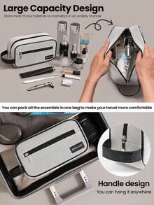 Men Business Travel Toiletries Storage Bag Cosmetic Bag Portable Waterproof Makeup Organizer Male Zippe Wristlet Pouch With Handle Men's Handheld Pouch Gifts Father Day Gift Holiday Essentials Bags For Holiday Pouch Wallet Travel Essential Purse Organizer Gifts For Men Christmas Gifts Vintage Christmas Bags Waterproof Backpack Men's Gifts Valentine'S Day