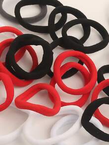 50个/瓶 女士基础款高弹力发圈，马尾辫发圈，橡皮筋发带，发绳，发饰头饰弹力带 美发家居饰品 - 彩色 - 查看 5