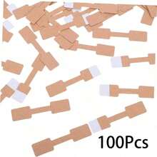 50/100/200张空白牛皮纸珠宝价格标签贴纸，易撕自粘标签，适用于手镯、戒指定价、小型零售展示标签，用于工艺品和珠宝收纳