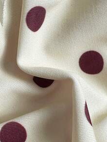 性感甜美复古波点比基尼两件套，蝴蝶结系带露背上衣+荷叶边泳裤，夏季海滩度假必备泳装 - 鵝黃色 - 查看 8