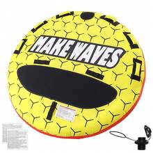 Towable Tube For Boating, 1-3 Riders Inflatable Boat Tubes And Towables, 510 Lbs, 63" Round Water Sport Towable Tubes For Boats To Pull, Full Nylon Cover, EVA Grab Handles And Speed Saf Ety Valve - 63.0" X 14.4" - View 8