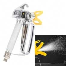 Pistola pulverizadora sin aire con boquilla Pistola pulverizadora portátil de alta presión para pulverizar pintura masilla látex para el hogar Interior Exterior Paredes Puertas Jardín Cubiertas Cerca- Equipada con boquilla, soporte de boquilla y tornillo - A - Ver 10