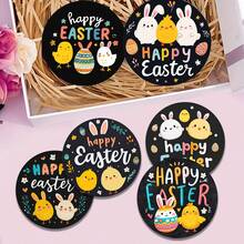 4 piezas /6 piezas /300 piezas Posavasos de barro de diatomeas con estampado de conejo de dibujos animados y huevos de Pascua, adecuados para decoración del hogar, cafeterías, meriendas, decoración de restaurantes, fiestas temáticas, decoración diaria y también pueden ser regalos - Multicolor - Ver 1