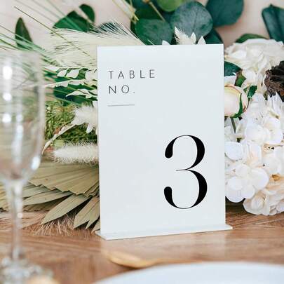 1 SET White Acrylic Seating Sign, Wedding Reception Arch Table Number Sign, Digital Table Sign, Table Decoration, Suitable For Restaurants, Wedding Banquets, Festive Parties.