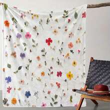 A Comfortable Bohemian Vintage Wildflower Blanket,Super Soft Flannel Printed  Blanket,As Birthday Gifts, Family, Wedding, Souvenir Blankets, Polyester Blankets Suitable For All Seasons, Washable, Machine Washable, Lightweight, Breathable, Comfortable, Warm, Unique, 280gsm For Him, Her Personalized Ideal Gifts For Her, Him, Family, Boyfriend, Girlfriend, Father, Family, Mother, Lover, Daughter, Son, Grandfather, Grandmother, Teacher,Doctor, Nurse,Friend, Classmate, Pet.Perfect Nap, Camping, Travel, Home, Daily Life, Office Decoration, Birthday, Anniversary, Valentine's Day, Thanksgiving, Graduation Season,Christmas, Halloween, Mother's Day, Father's Day, Wedding, New Year Gifts ,Sofa,Bed,Car,Bedroom,Living Room,Office,  Outdoor Camping, Beach,Wall Decoration - 多色21 - 查看 1