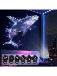 Đèn chiếu USB hình ảnh mộng ảo sáng tạo, đèn ngủ trang trí không gian bằng đèn LED trong suốt di động, hình chiếu cá voi, bướm, sứa, sao biển, thích hợp cho nhiều bề mặt: tường, sàn, trần nhà, v.v., quà tặng sinh nhật. - Nhiều màu - Xem 6