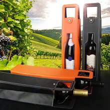 Leather Wine Gift Bag 16.1x3.5x3.5 In, Wines Gifts Tote Bag, Reusable Metal Clasp Gift Wine Bag, Portable Wines Protector For Parties, Birthdays, Weddings, Father'S Day And Various Holidays (H-BK),H-BK - H-BK - 查看 6
