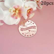 5个/10个/20个装亚克力金色爱心纸杯蛋糕装饰插牌，增添浪漫氛围，适用于情人节、婚礼装饰和烘焙用品 - 彩色 - 查看 19