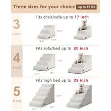 XGHRampa para escaleras para perros para cama y sofá escaleras para perros pequeños escaleras para mascotas con parte infer antideizante para gatos ejos escaleras para mascotas interes - Gris Claro - Ver 5