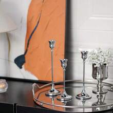 Conjunto de 3 castiçais cônicos em latão dourado/preto, estilo vintage moderno, perfeitos para decoração de mesa, lareira, casamentos, festas, inaugurações de casa, aniversários, formaturas, ambientes aconchegantes, mesas de jantar, Dia das Mães, encontros, jantares requintados e decoração de casamentos.