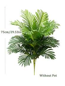 Kmitang 75-82cm Large Artificial Palm Plant, Fake Tropical Banana Tree Branches, Plastic Monstera Leaves, Suitable For Home, Office, Hotel Indoor/Outdoor Decor, Excluding Planter, 1pc - Green - View 9