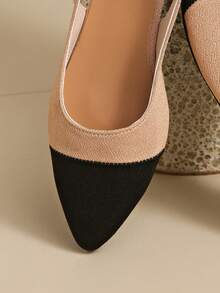 校园风百搭单扣镂空后跟带平底尖头穆勒凉鞋，青少年款 - 卡其色 - 查看 7