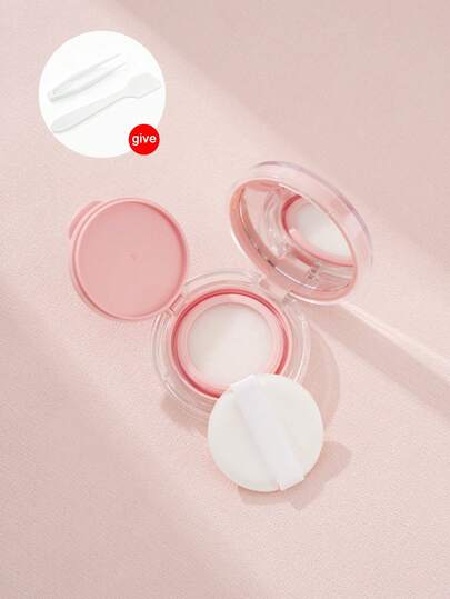 粉色可替换装化妆品收纳盒套装，时尚迷你便携设计，化妆品整理盒 - 配有镜子和粉扑，包含镊子和勺子，适用于粉底液、BB霜小样、粉饼盒，日常化妆必备。价格实惠，适合作为圣诞礼物，化妆品，化妆工具，物美价廉的好物，礼物，女士礼物，圣诞礼物。