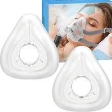 2 Packs AirFit F20 CPAP Mask Cushion Replacement Reliable Seal Full Face Cushion Silicone Nose Mouth Coverage Perfect Fit CPAP Accessories - Transparent - View 2