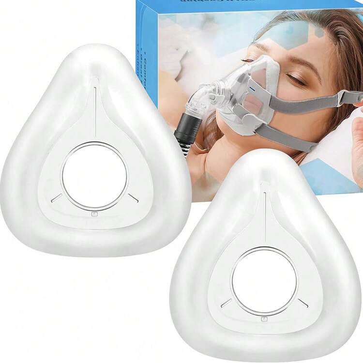 2 Packs AirFit F20 CPAP Mask Cushion Replacement Reliable Seal Full Face Cushion Silicone Nose Mouth Coverage Perfect Fit CPAP Accessories - 透明的 - 查看 2
