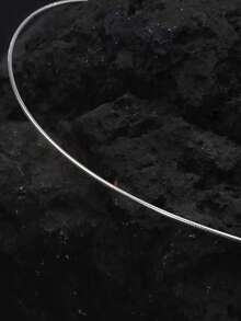 1条简约优雅银色蛇骨链项链，男女皆宜的钛钢精致颈链，百搭简约链条 - 銀色 - 查看 2