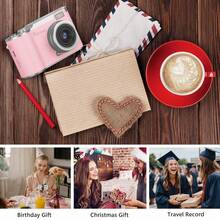 Auto Focus 48MP 4K Face Detection 2.4-Inch Flip Over Display Screen, Button Control, Equipped With 32GB Memory Card, Suitable For Teenagers And Beginners - 粉色 - 查看 9