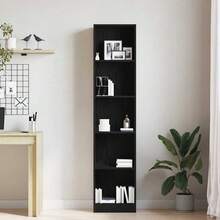 Larryhot Libreria Rovere Nero 40x24x176 cm in Legno Multistrato, Facile da assemblare, dall'estetica elegante e raffinata, pratica per riporre gli oggetti, la scelta ideale per l'organizzazione e la decorazione domestica - Castano - Visualizzare 3