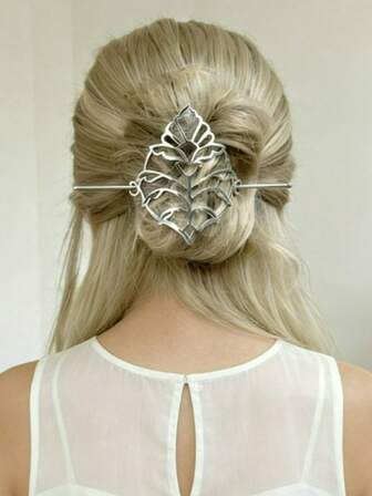 1 Piece Unique Minimalist Hollow Diamond Leaf Hairpin - Elegant Design Fashion Hair Ornament For Daily Outfit & Special Occasions, Lightweight Decorative Hair Accessory For Women Who Pursue Niche Style, Bun Extension, Hair Styling Pins