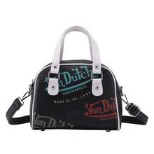 Ladies Shopping Crossbody Bag Graffiti Purses Handbag PU Leather Seashells Shoulder Bag For Women - màu đen - Xem 4
