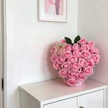 Valentine Day Wreath, Artificial Flowers Heart Shaped Wreath Wedding Wreath Holiday Indoor Outdoor Decor For Front Door