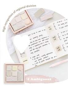 1pc Mini Sticky Notes, Eyeshadow Palette Shaped Memo Pad, High-Quality Removable & Adhesive - Multicolor - View 4
