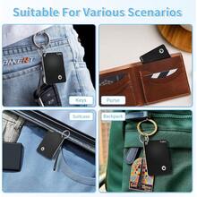Smart Air Tracker Tag [Apple MFi Certified]- Compatible With Apple Find My (IOS Only), Bluetooth Tracker Smart Card Wallet Finder With Wireless Charging, 0.11in Slim, Item Locator For Luggage Tags. - Black - View 9