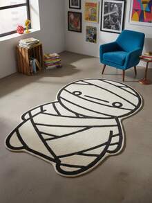 1 Peça Capacho em Formato de Múmia, Tapete Decorativo, Decoração de Quarto, Tapete Pequeno, Tapete, Decoração para Casa, Tapete de Sala de Estar, Tapete Pequeno de Sala de Estar, Tapete de Quarto, Decoração de Sala de Estar, Tapete Externo, Tapete Lavável - Multicolorido - Visão 2