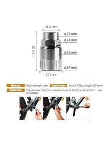 9 piezas Herramienta de reparación de bicicletas, extracción del eje central, extracción del volante, extracción de la cadena, extracción de la manivela, herramienta multifunción. - Juego de herramientas de reparación de motocicletas de 9 piezas - Ver 9