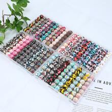 70 Silicone Cat/Dog Paw Print Beads In Leopard Print, Floral, And Striped Patterns. Vibrant Colors And Realistic Textures. Pet-Themed Jewelry Accessories, Suitable For Jewelry Making, DIY Crafts, Shoe And Bag Decorations, And Keychains. - 70 chiếc-B - Xem 2