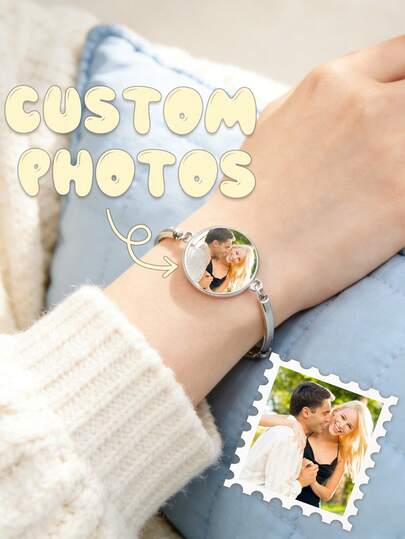 Personalized Photo Bracelets, Showcasing Custom Images Of Couples Or Pets, Are Suitable For Both Men And Women. These Luminous Glass Dome Bracelets Feature Adjustable Chains, Making Them Perfect For Everyday Wear And As A Thoughtful Gift. They Are Warm, Stylish, Personalized, And Full Of Love, Making Them The Perfect Gift For Birthdays, Anniversaries, And Valentine's Day.