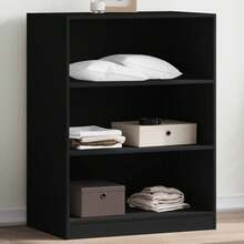 Wardrobe Black 77x48x102 Cm Engineered Wood - Black - View 1