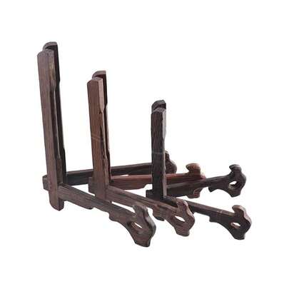 3-7 Inch Tall Wooden Display Stand Holder Easels For Plates Photos Tea Tray Home Decoration