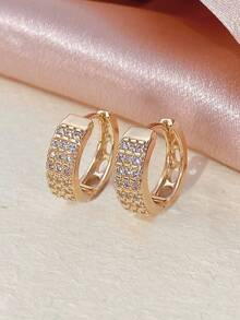 1 对女士时尚耳夹，轻巧奢华个性化铜耳钉，日常佩戴耳环