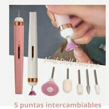 TendenciaPulidor Esmeril Uñas Recargable 5 Puntas Led Kit Manicure RosaCalidad premium - Rosa - Ver 11