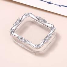 1个全新简约风格表壳，花卉钻石纹理，不含屏幕保护膜，触感顺滑，适用于 Series 9/8/7/6/5/4/3/2/1/SE，可用于DIY手工制作