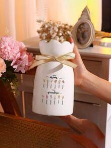 Customized Birthday Flower Stickers (Vase Not Included), Personalized Name Label Stickers, Name Stickers, Customized Stickers, Name Stickers, Date Stickers, DIY Gifts, Handmade, Handwritten Fonts, Wedding Stickers, Gift Stickers. Customizable Holographic Name Stickers, Suitable For Water Bottles And Holiday Calendars. - Multicolor - View 4