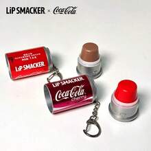 LIP SMACKER 2pcs CoCa Cola Lip Balm Set, Long-Lasting Moisturizing With Vitamin E, Tinted Lip Balm, Suitable As Gift For Friends And Family, With Hanging Chain, Valentine's Day, New Year, Christmas Gift LIPSMACKER - Cola Flavor + Cherry Flavor - View 2