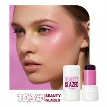 beauty glazed 3-In-1 Cream Blush Stick, Cream Contour Stick, Suitable For Cheeks, Lips And Eyes, Long-Lasting Waterproof Lightweight Blush Stick, Moisturizing And Smudge-Proof, Suitable For Women And Girls Cheek Makeup - #102 - View 6