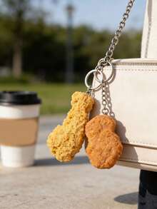 JELLOO 1/5 Fried Chicken Leg Keychain - Funny PVC Food Model, With Ring Buckle, Realistic Chicken Wing And Leg Design, Great Gift, Novelty Keychain | Interesting Design | Durable Keychain, Chicken Leg Keychain - Realistic Fried Chicken Keychain - View 7