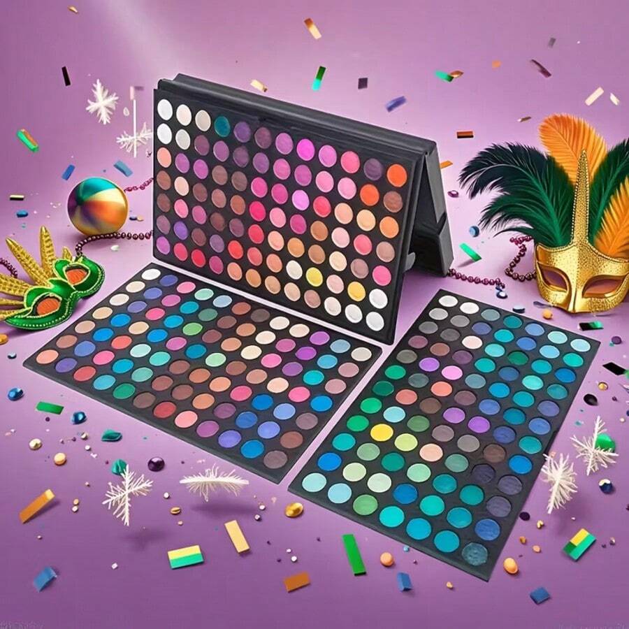 VERONNI 252-Color 3-Tier Layer Eye Shadow Palette With Matte, & Shimmer Finishes,,, & Tones - Powder Formula Neutral & Brightening Eyeshadows For Day To Night Makeup - Compatible With Light Beige Types/Tone - Nhiều màu - Xem 1