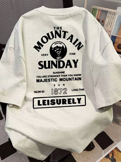 Japanese Style Women's Loose Crew Neck Casual Versatile Letter Print Short Sleeve T-Shirt, Spring/Summer