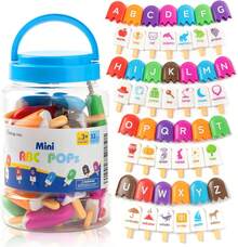 Tendencia52 PC de paletas del alfabeto ABC – Juguetes para el aula, juguetes educativos preescolares para aprender alfabeto - Divertido y atractivo juego de combinación de alfabetoCalidad premium - Número de pops - Ver 1