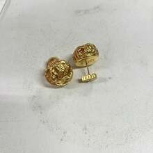 Boucles d'oreilles tressées dorées , boucles d'oreilles clous de conception de niche de luxe, boucles d'oreilles de style européen et américain exagéré - Boucles d'oreilles tressées - Voir 6