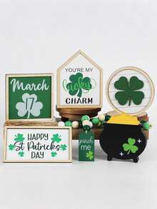 St. Patrick's Day Door Decor - Clover & Rainbow Door Frame, St. Patrick's Day Decoration, Fun Door Ornament, Wooden Sign, Front Door Decor, St. Patrick's Day Party Decoration (Vibrant) - Green - View 7